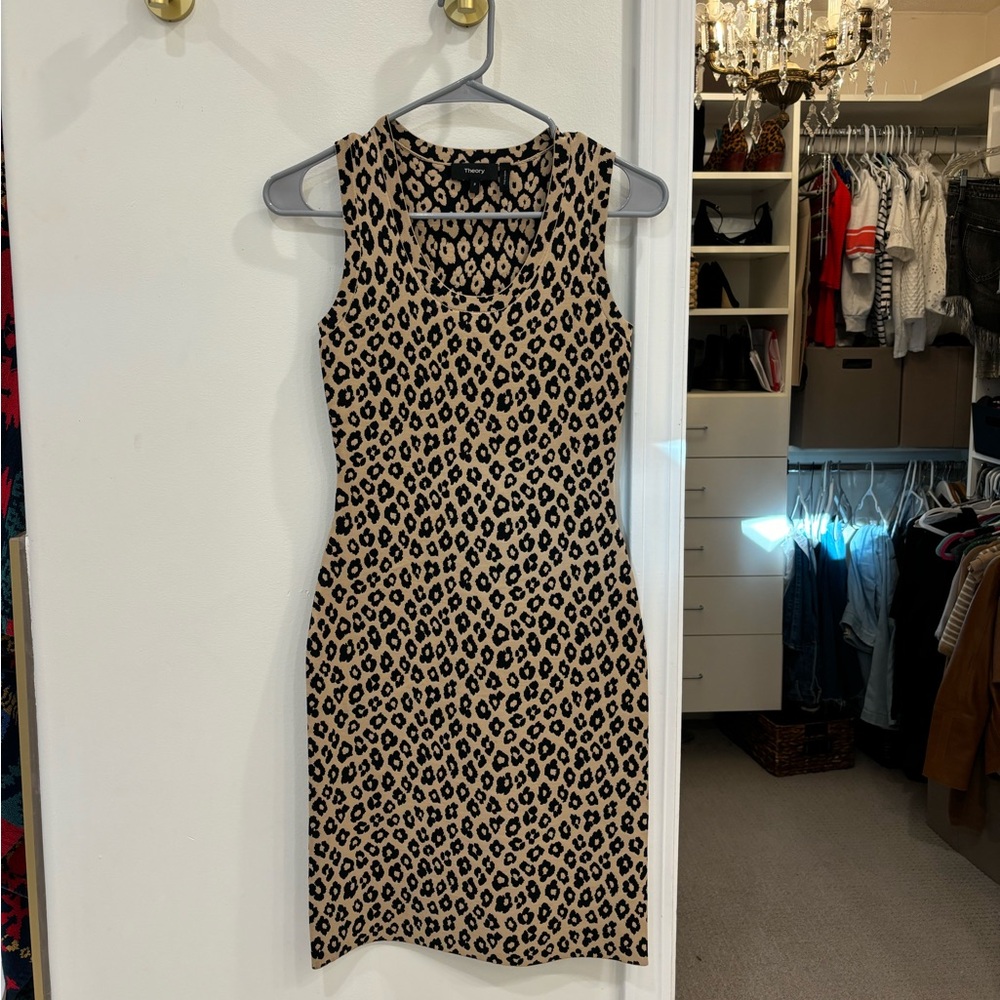 Theory stretch leopard print dress